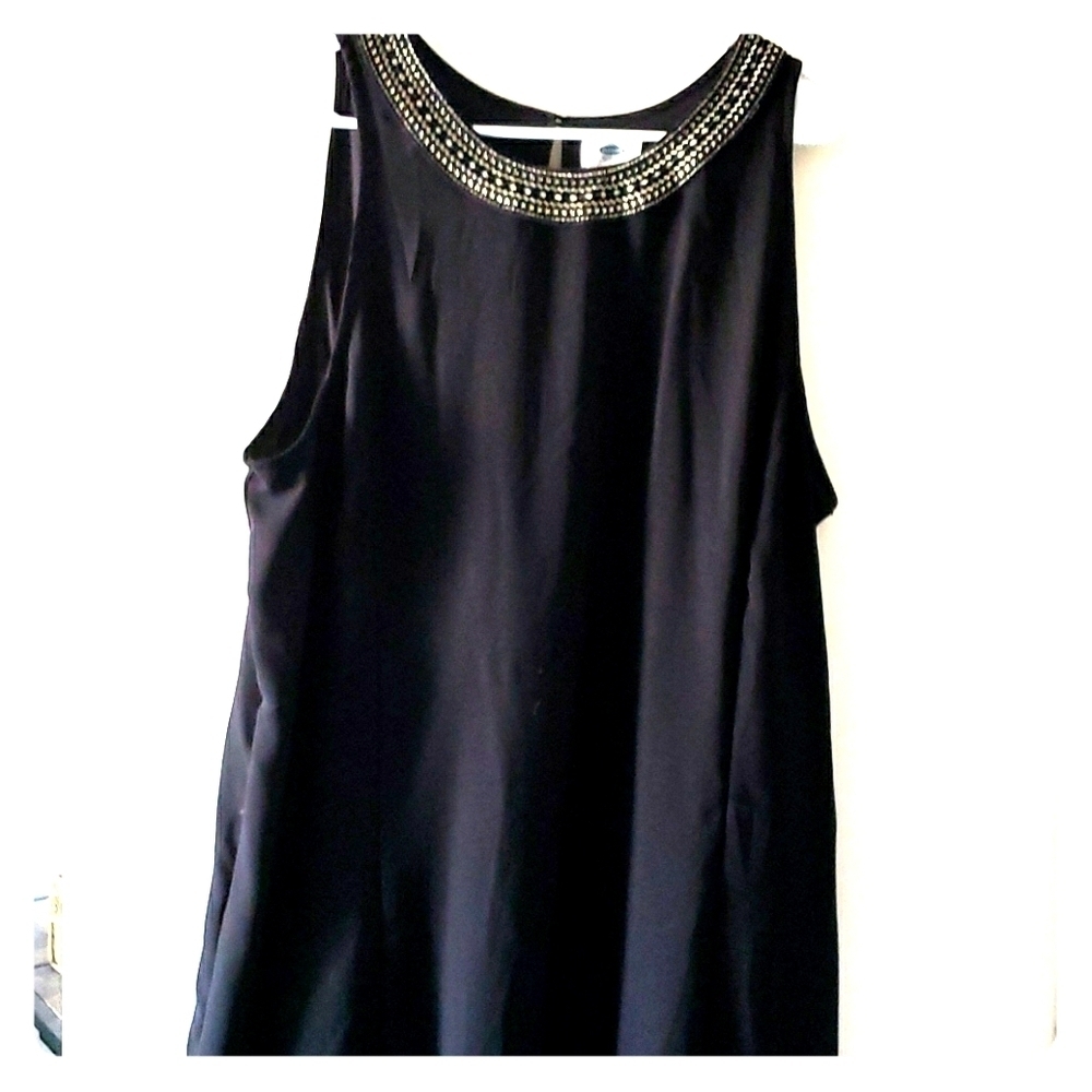 Old Navy Crepe Dress w/Metallic Embroidery SZ XXL